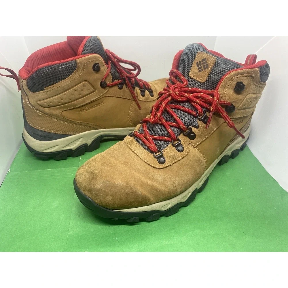 Columbia Newton Ridge Plus II Suede Waterproof Boot Elk/Mountain Red Mens Sz12